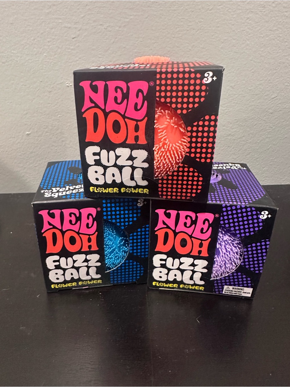Flower Power Fuzz Ball Sensory Toy (Orange, Blue, or Purple) - ONE